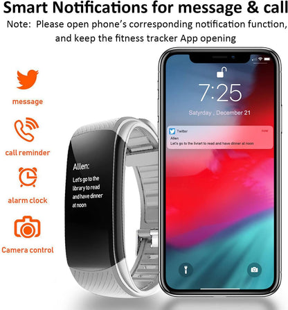 Fitness Tracker Smart Watch for Women Men and Teens, Waterproof Activity Tracker, Fitness Bracelet with Heart Rate Monitor Pedometer, Activity Tracker Watch with Call and Message Notification