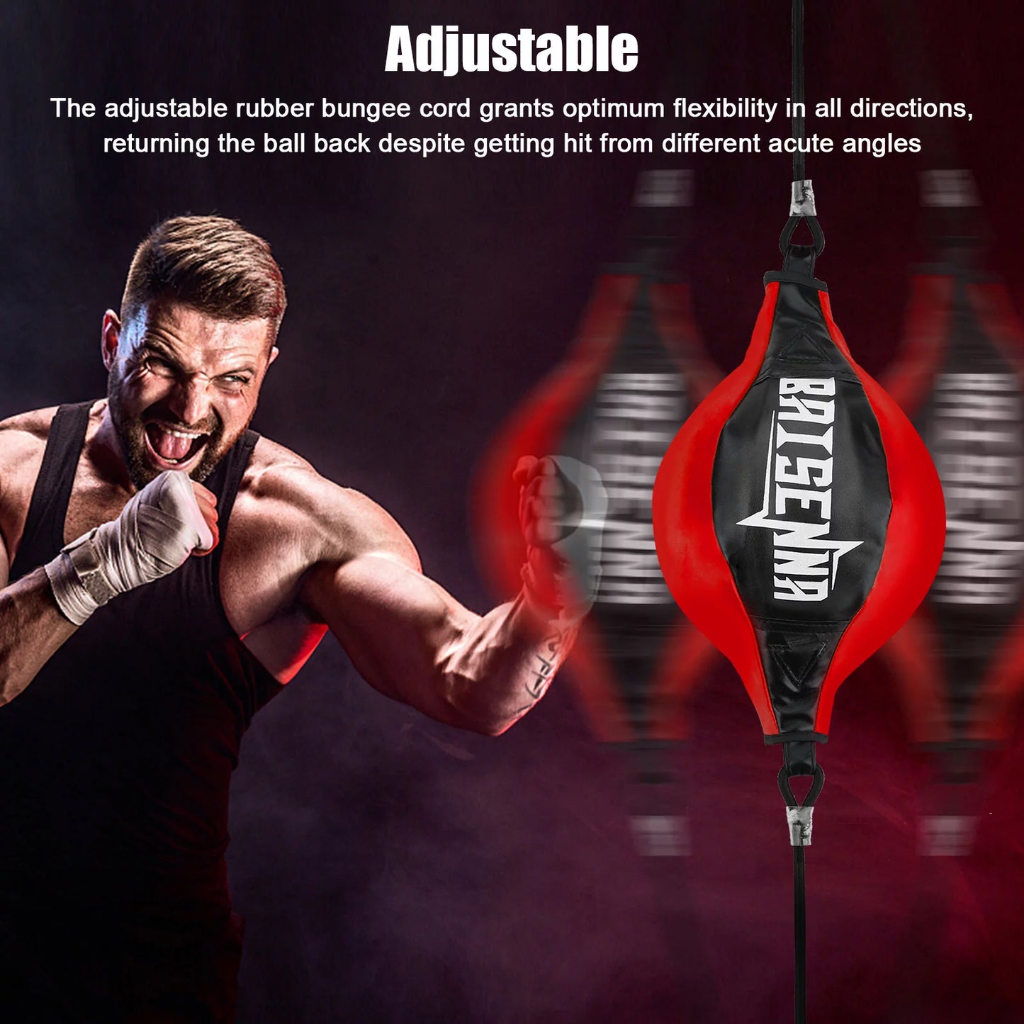 Double End Ball,  Boxing Speed Dodge Training Ball Leather Punch Bag Hanging Speed Ball for Gym Boxing Speed Training, Includes Cord, Stress Relief Exercise Equipment, Adult Teenagerss